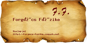 Forgács Füzike névjegykártya